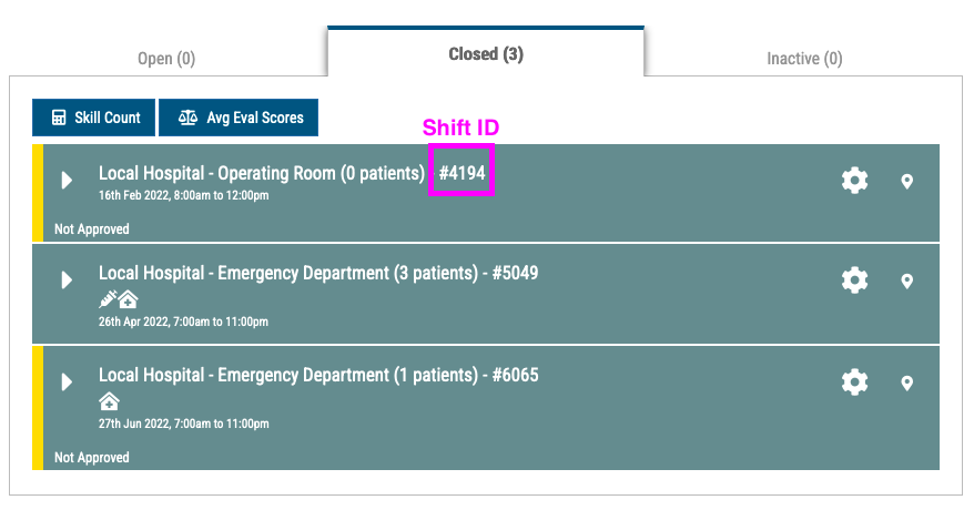 Finding the Shift ID